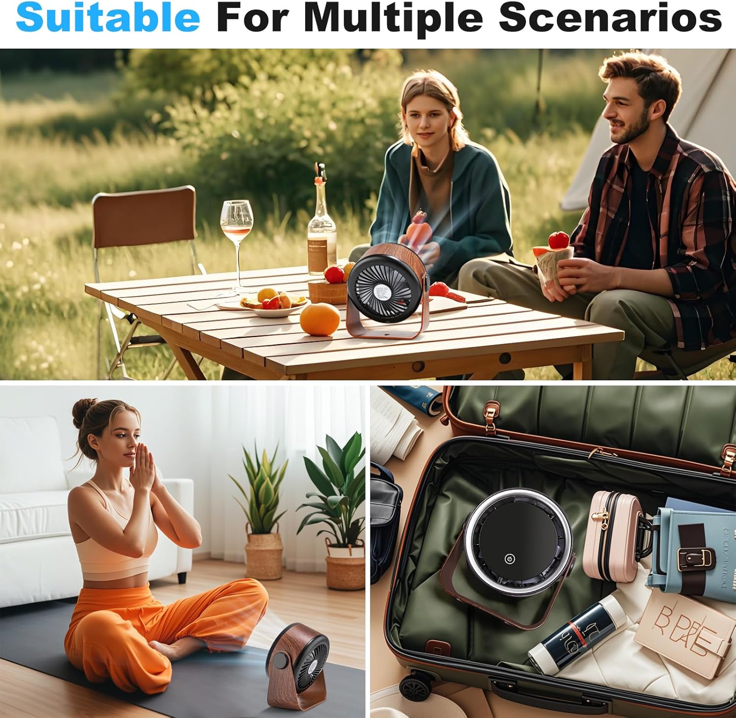 Portable Breeze Fan with Night Light