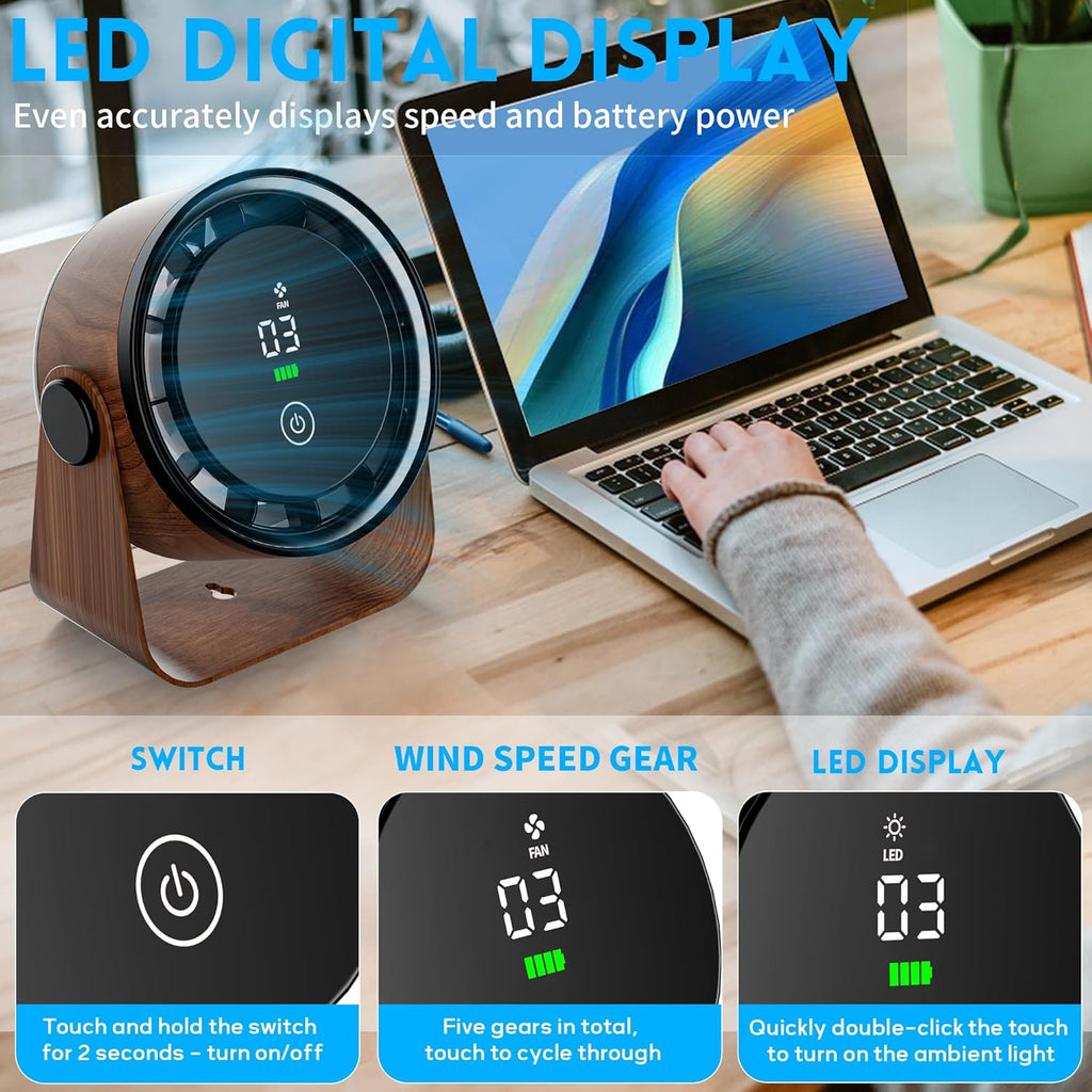 Portable Breeze Fan with Night Light