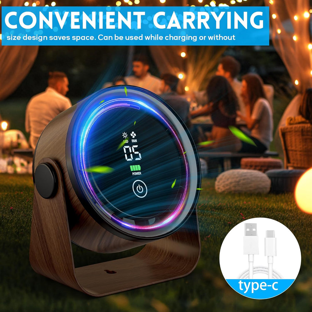 Portable Breeze Fan with Night Light